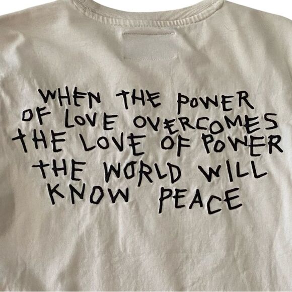 CHNGE Peace T-Shirt Off White Size XS - Picture 3 of 6